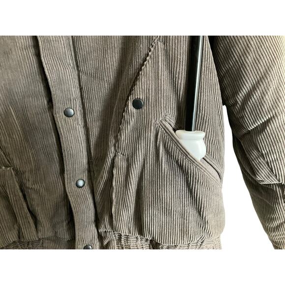 Woodlands Men's Large Vintage Jacket Corduroy Quilted David Peyser Snap Pockets - Picture 9 of 13